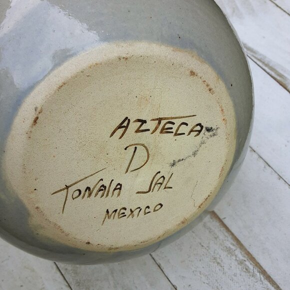 Tonala Mexico Mushroom Shape Water Jug - Hand Painted Mexican Folk Art - Picture 3 of 4